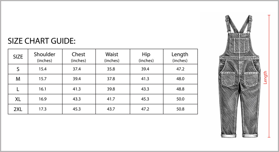 Women's Loose Fit Corduroy Overalls
