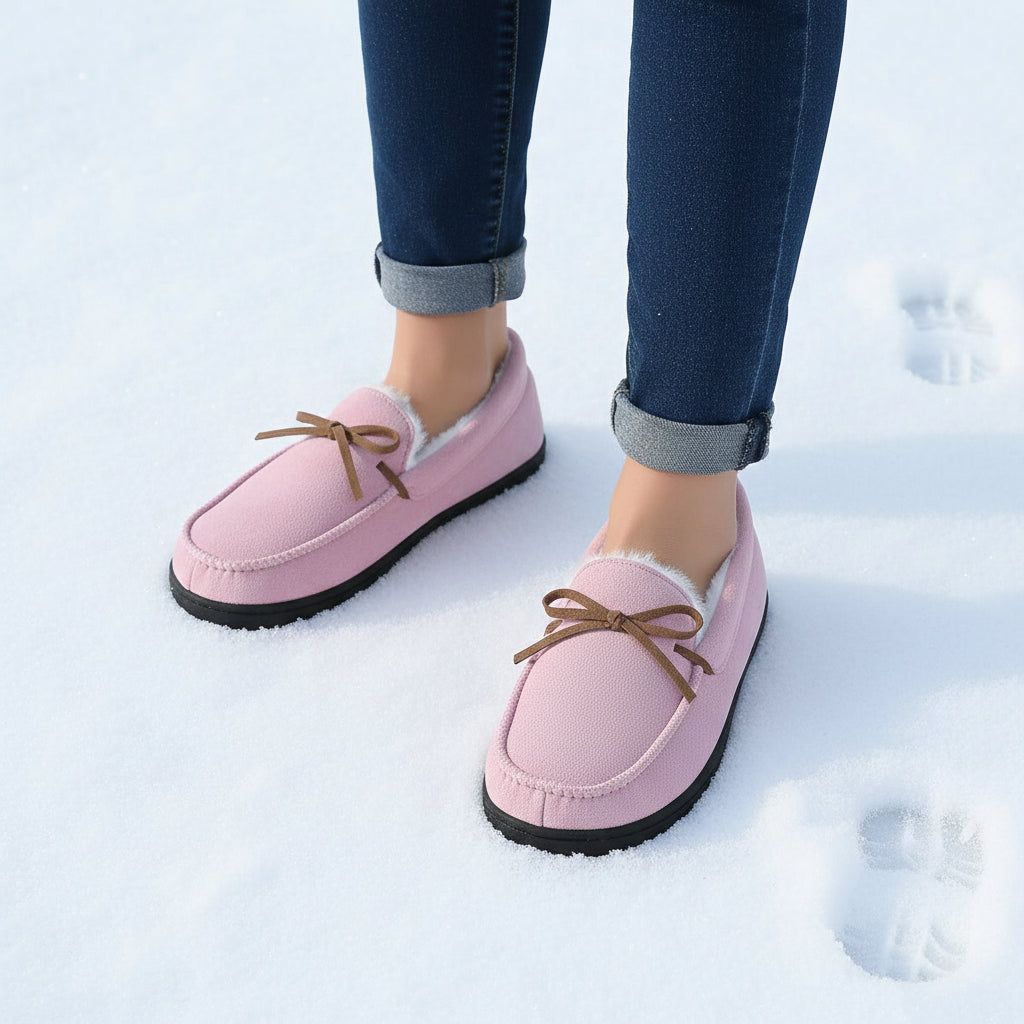 Chic Bow-Detail House Slippers-Vyana Collective