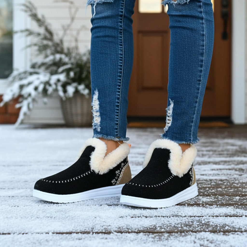Cozy Women’s Winter Slip-On Ankle Boots-Vyana Collective