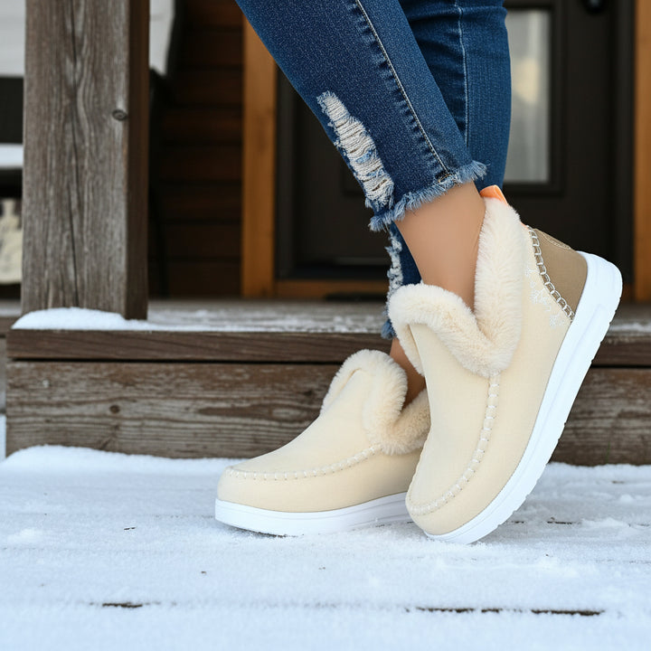 Cozy Women’s Winter Slip-On Ankle Boots-Vyana Collective