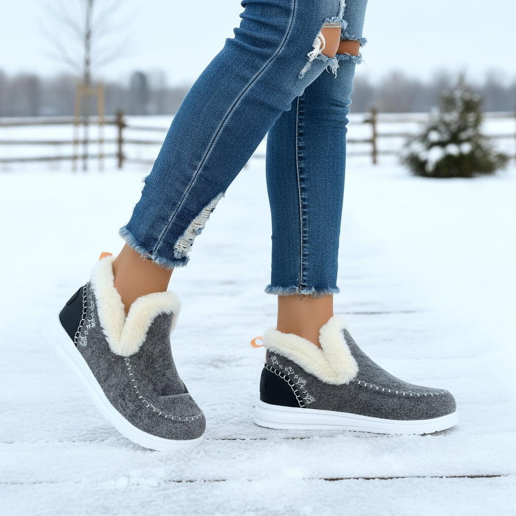 Cozy Women’s Winter Slip-On Ankle Boots-Vyana Collective