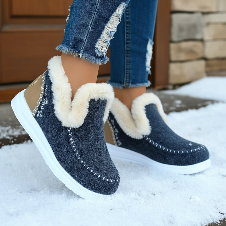 Cozy Women’s Winter Slip-On Ankle Boots-Vyana Collective