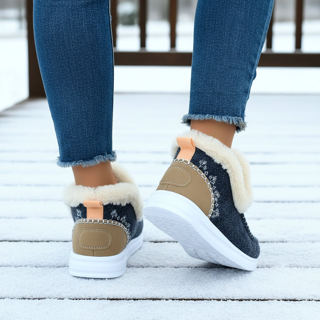 Cozy Women’s Winter Slip-On Ankle Boots-Vyana Collective