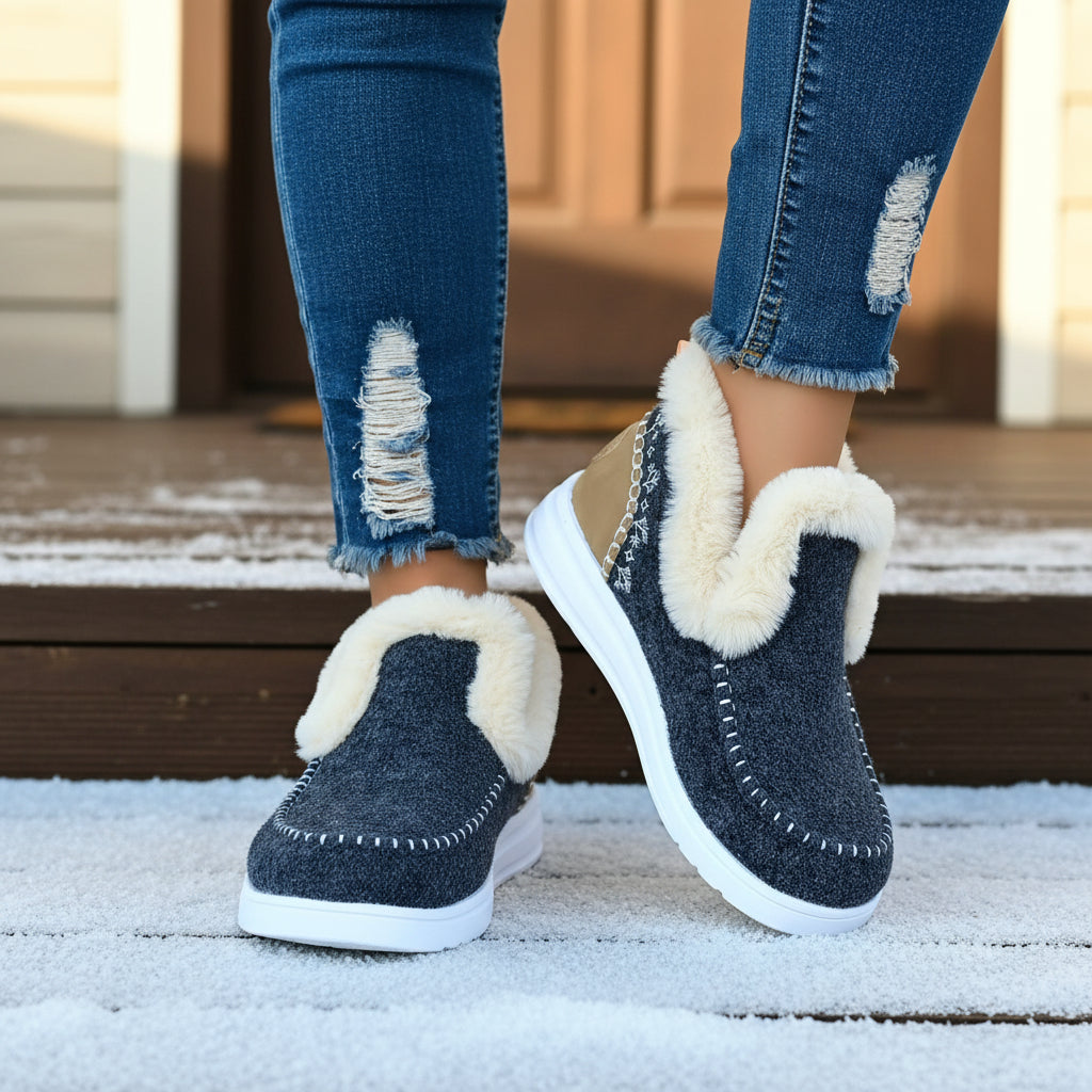 Cozy Women’s Winter Slip-On Ankle Boots-Vyana Collective