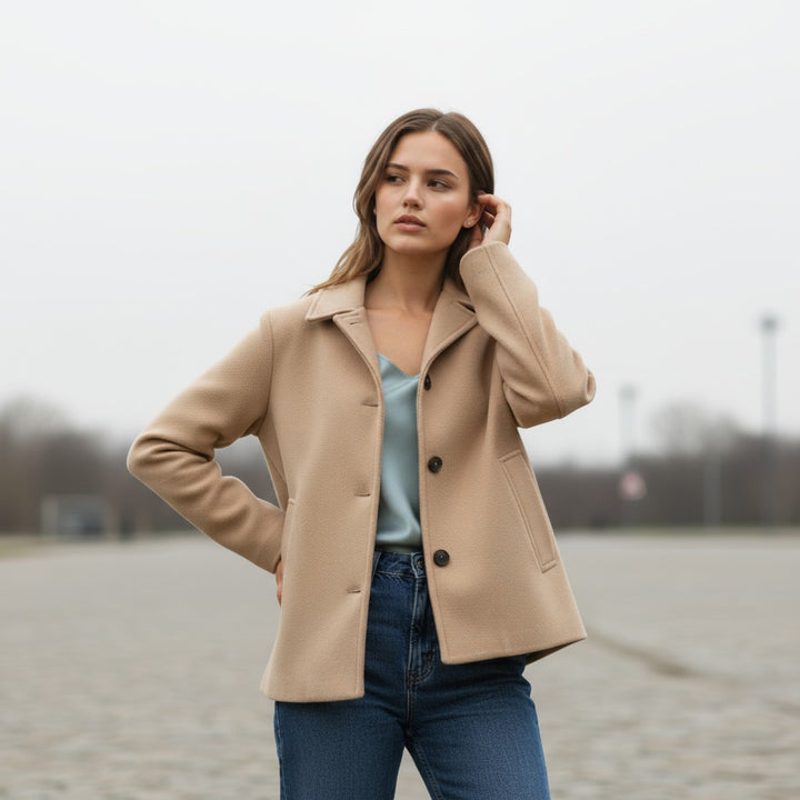 Fall Winter Lapel Woolen Office Coat-Vyana Collective