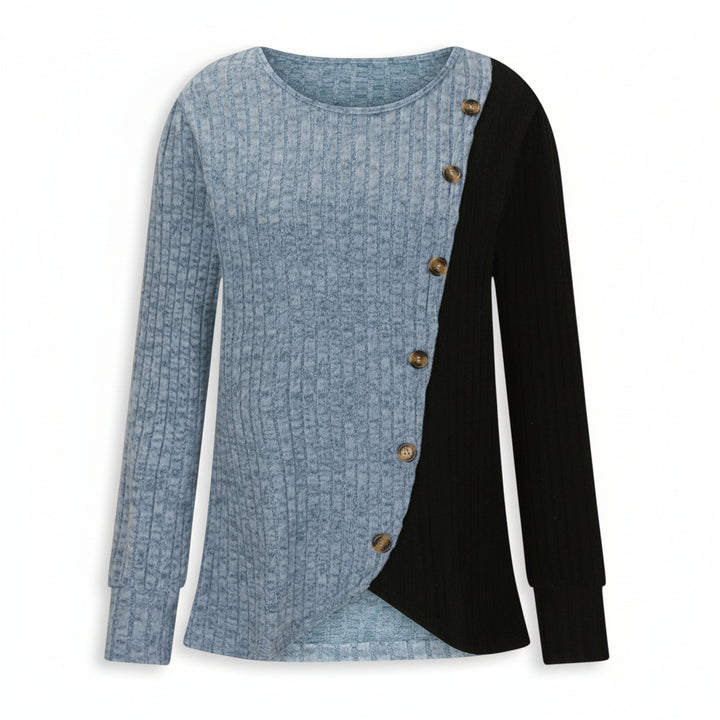 Multicolor Striped Long Sleeve Knit T-Shirt-Vyana Collective