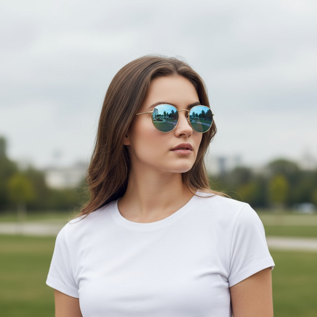 Round Frame Sunglasses-Vyana Collective