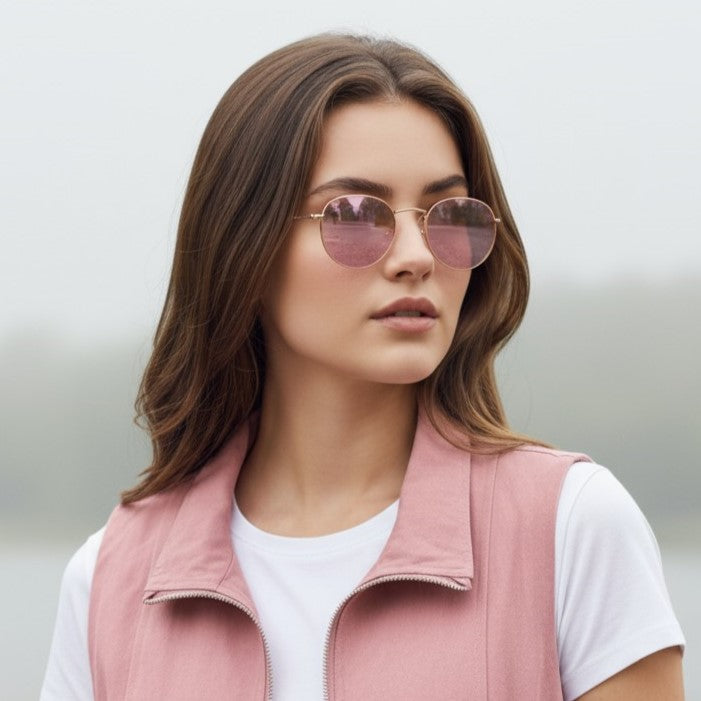 Round Frame Sunglasses-Vyana Collective