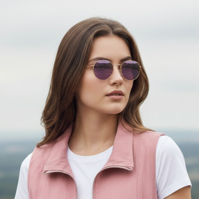 Round Frame Sunglasses-Vyana Collective