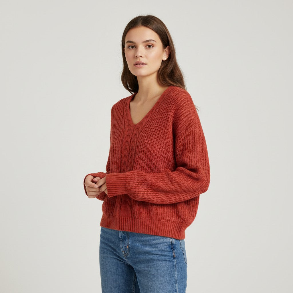 Vyana Collective Cozy Knit Sweater for Women-Vyana Collective