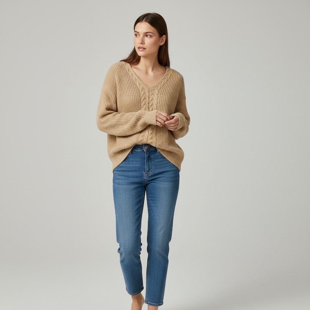 Vyana Collective Cozy Knit Sweater for Women-Vyana Collective