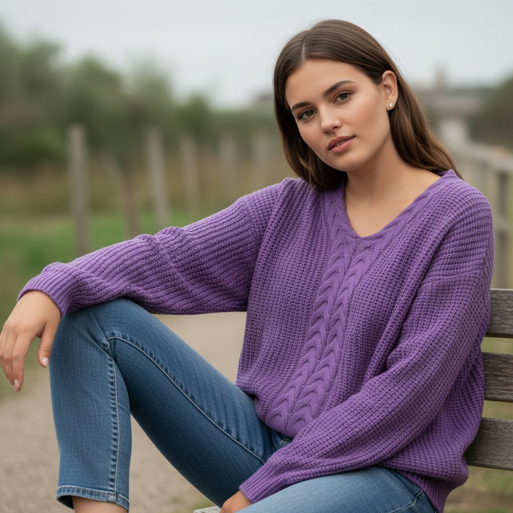 Vyana Collective Cozy Knit Sweater for Women-Vyana Collective