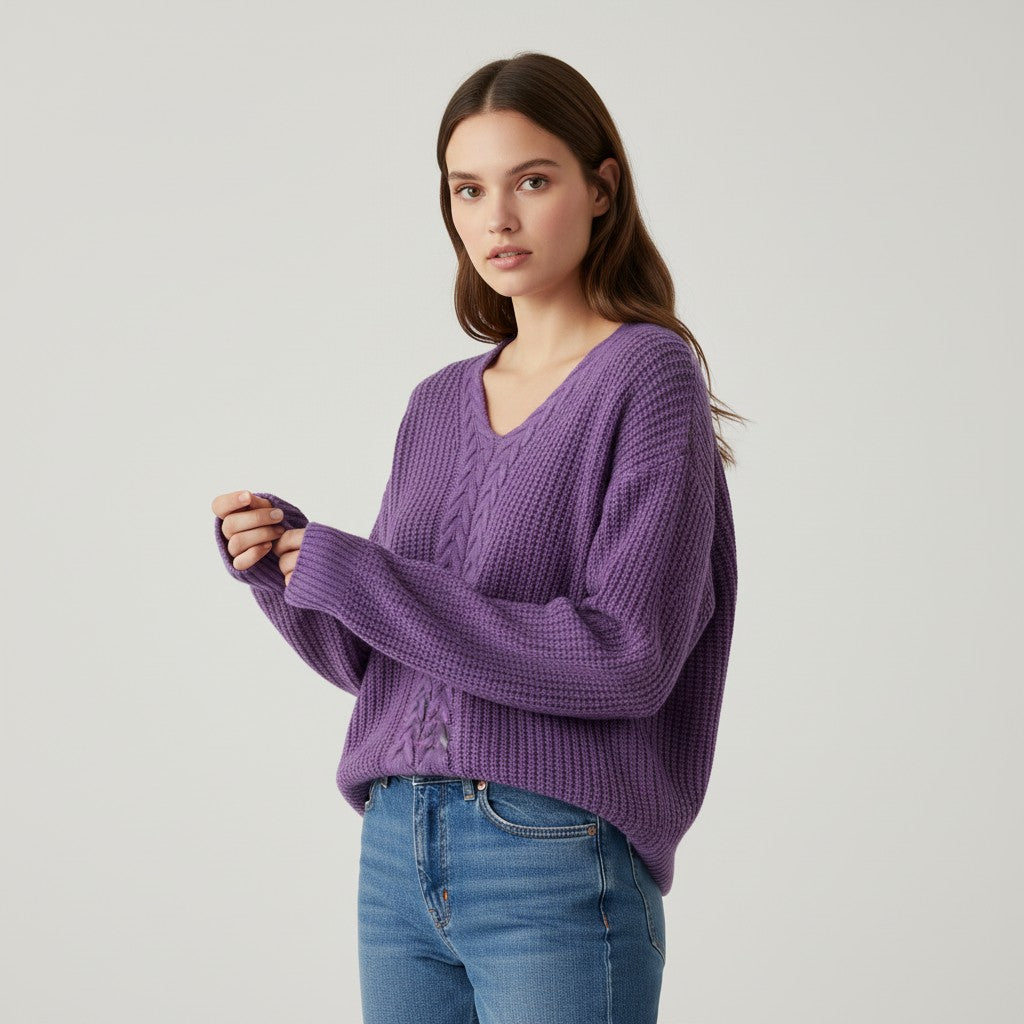 Vyana Collective Cozy Knit Sweater for Women-Vyana Collective