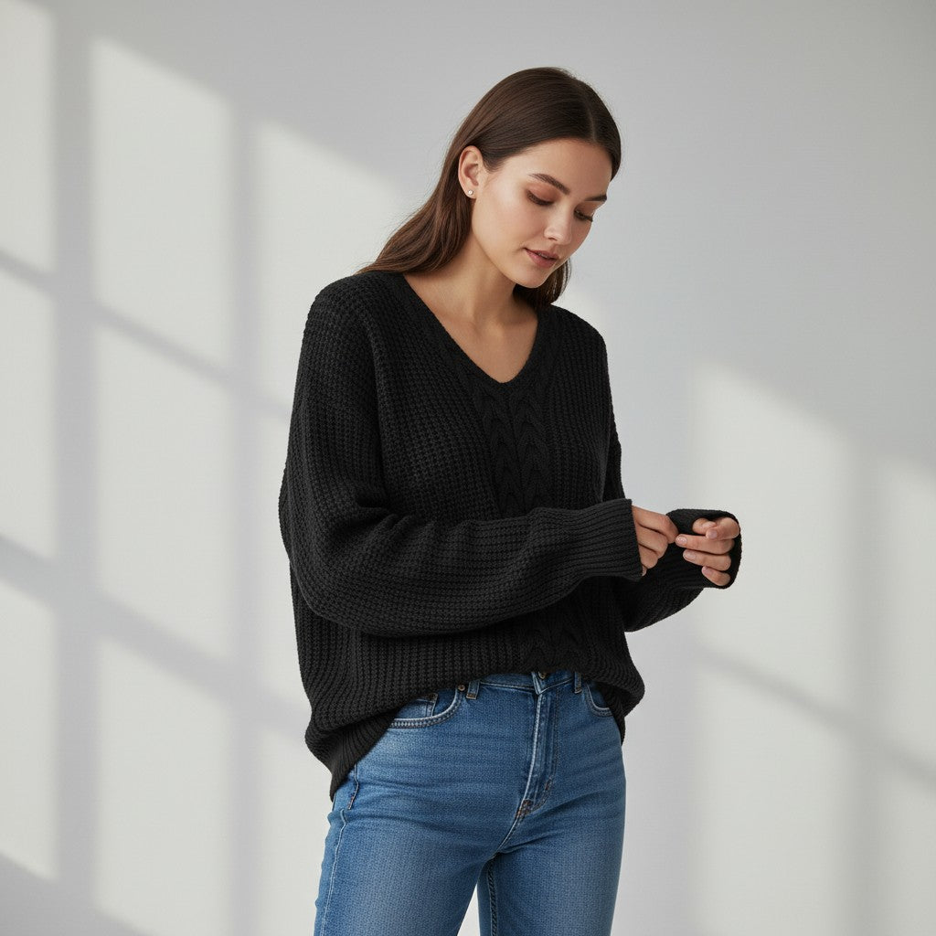 Vyana Collective Cozy Knit Sweater for Women-Vyana Collective