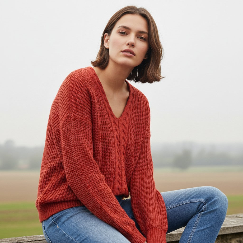 Vyana Collective Cozy Knit Sweater for Women-Vyana Collective