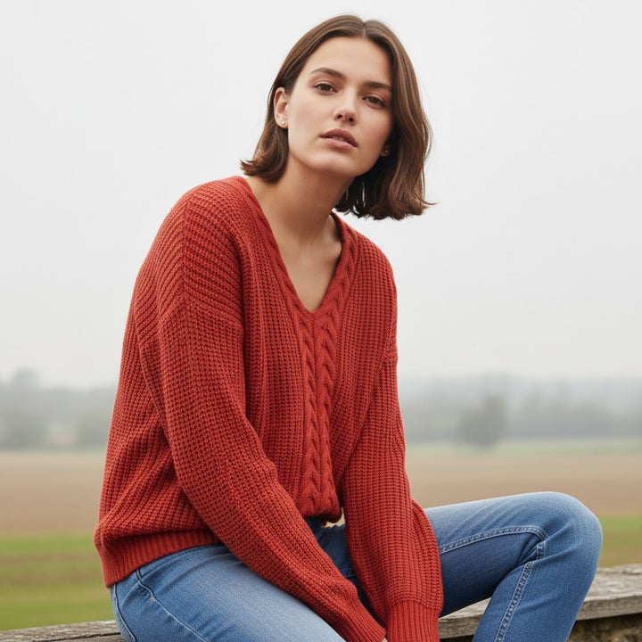 Vyana Collective Cozy Knit Sweater for Women-Vyana Collective