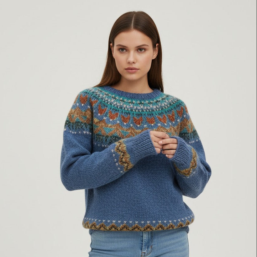 Vyana Collective - Warm and Cozy Retro Sweater for Women-Vyana Collective