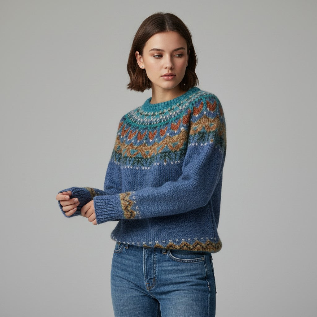 Vyana Collective - Warm and Cozy Retro Sweater for Women-Vyana Collective