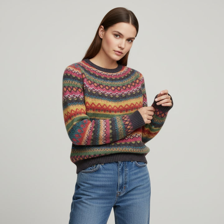 Vyana Collective - Warm and Cozy Retro Sweater for Women-Vyana Collective
