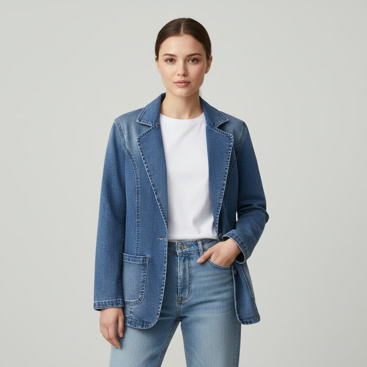 Vyana Collective Women's Anneke Denim Blazer-Vyana Collective