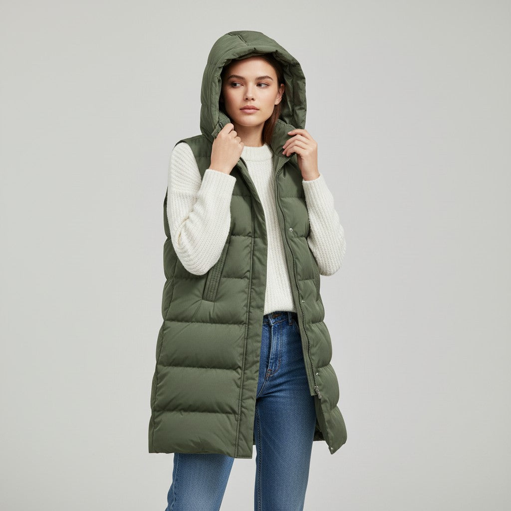 Vyana Collective – Women’s Autumn Sleeveless Hooded Jacket-Vyana Collective