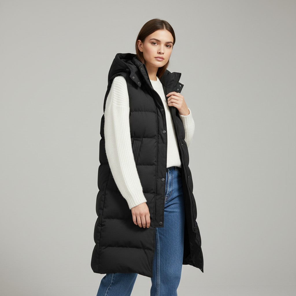 Vyana Collective – Women’s Autumn Sleeveless Hooded Jacket-Vyana Collective