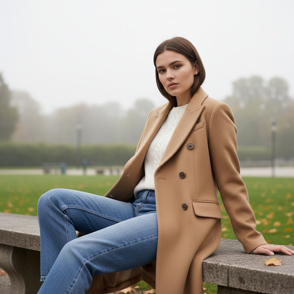 Vyana Collective Women’s Long Wool Overcoat-Vyana Collective