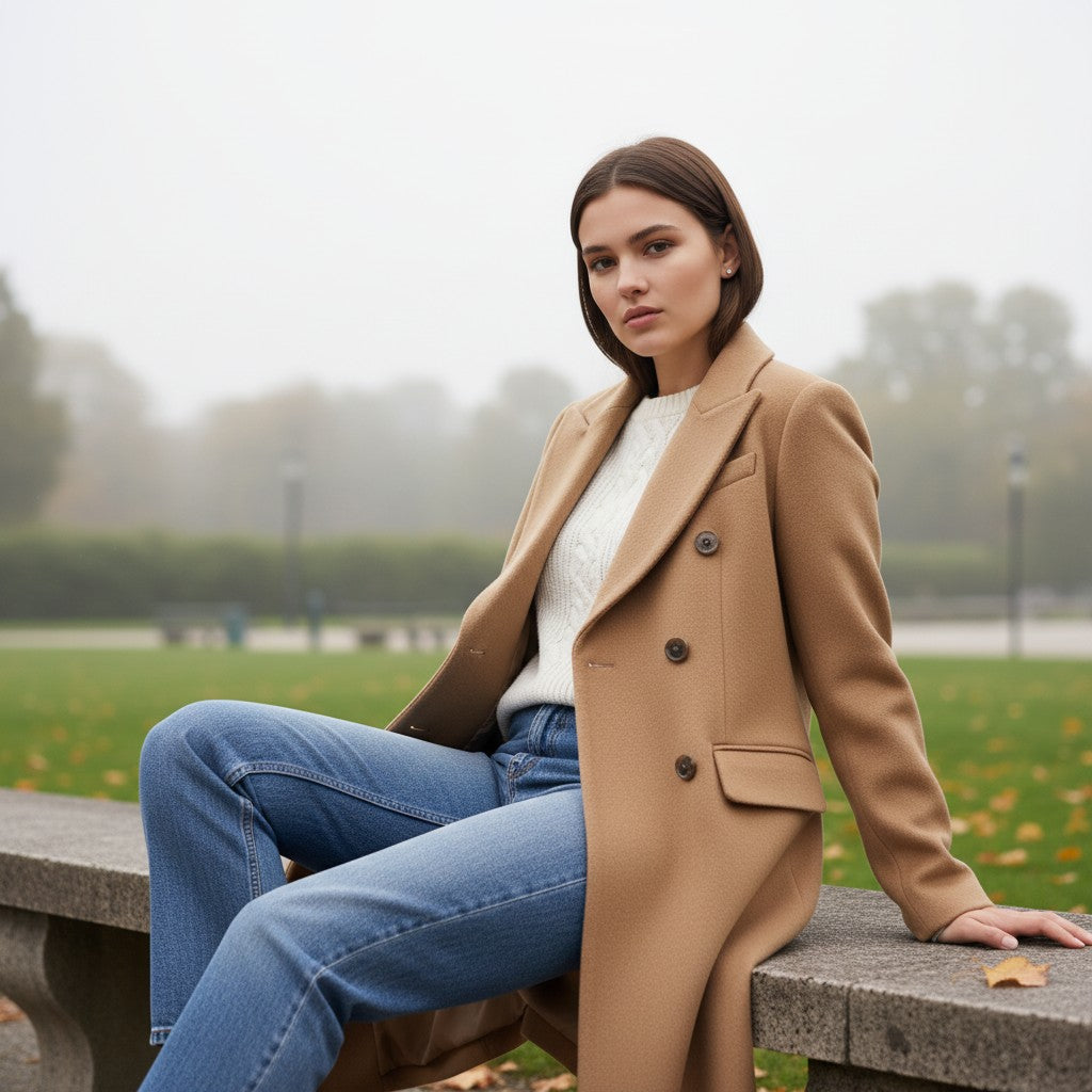 Vyana Collective Women’s Long Wool Overcoat-Vyana Collective