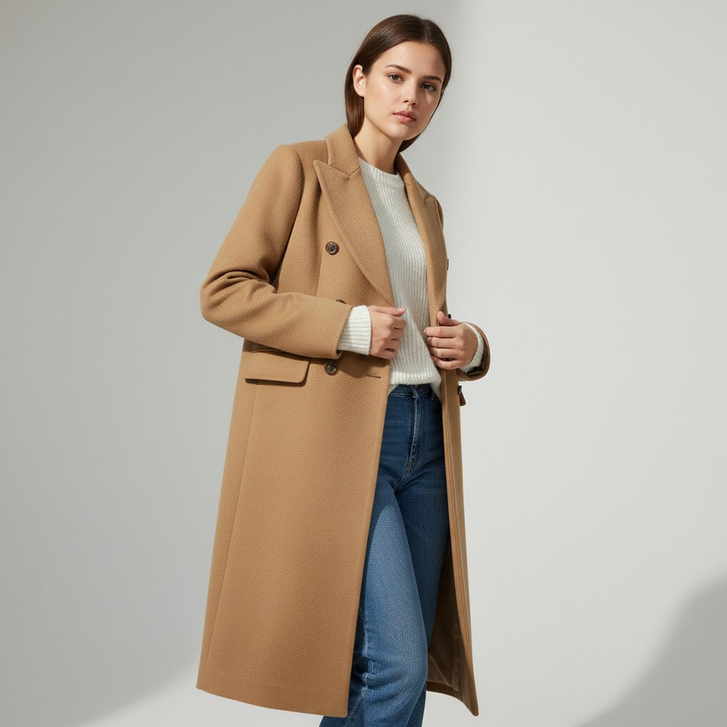 Vyana Collective Women’s Long Wool Overcoat-Vyana Collective