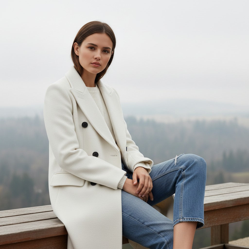 Vyana Collective Women’s Long Wool Overcoat-Vyana Collective