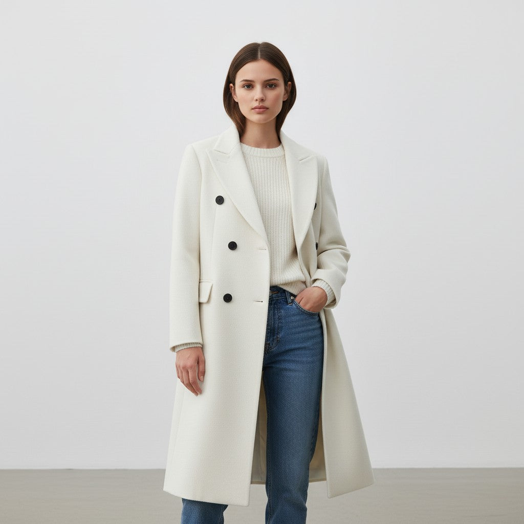 Vyana Collective Women’s Long Wool Overcoat-Vyana Collective
