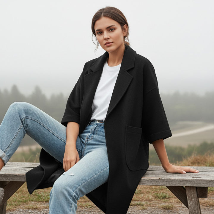 Vyana Collective Women's Oversized Trench Coat-Vyana Collective