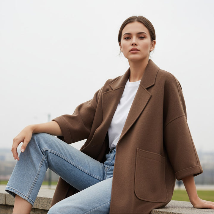 Vyana Collective Women's Oversized Trench Coat-Vyana Collective