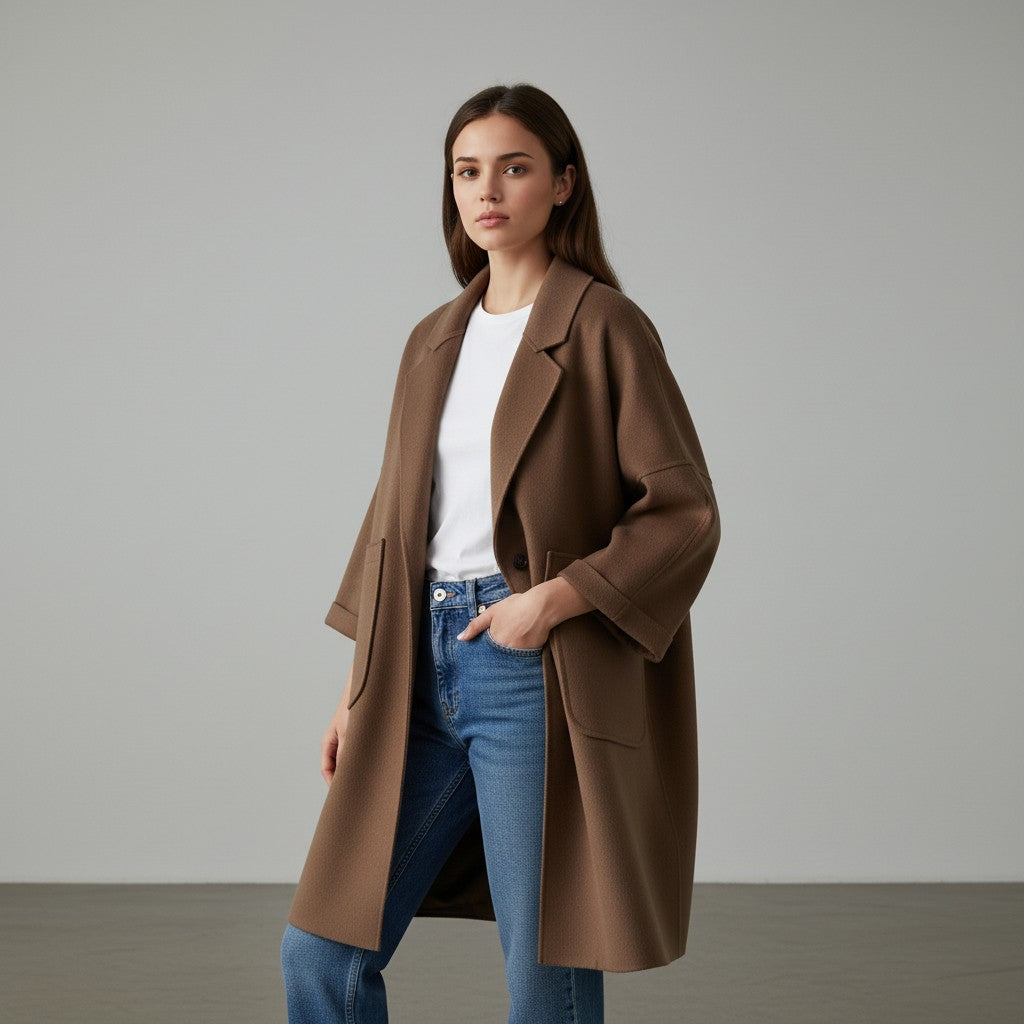 Vyana Collective Women's Oversized Trench Coat-Vyana Collective