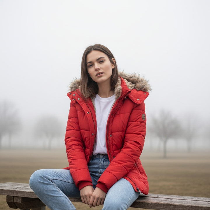 Vyana Collective Women’s Quilted Cotton Puffer Jacket-Vyana Collective