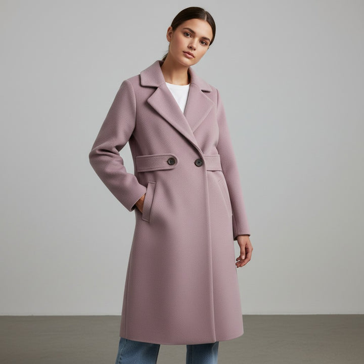 Vyana Collective Women’s Tailored Winter Coat with Belt-Vyana Collective