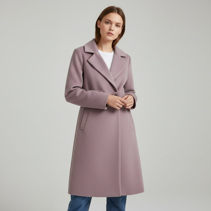 Vyana Collective Women’s Tailored Winter Coat with Belt-Vyana Collective