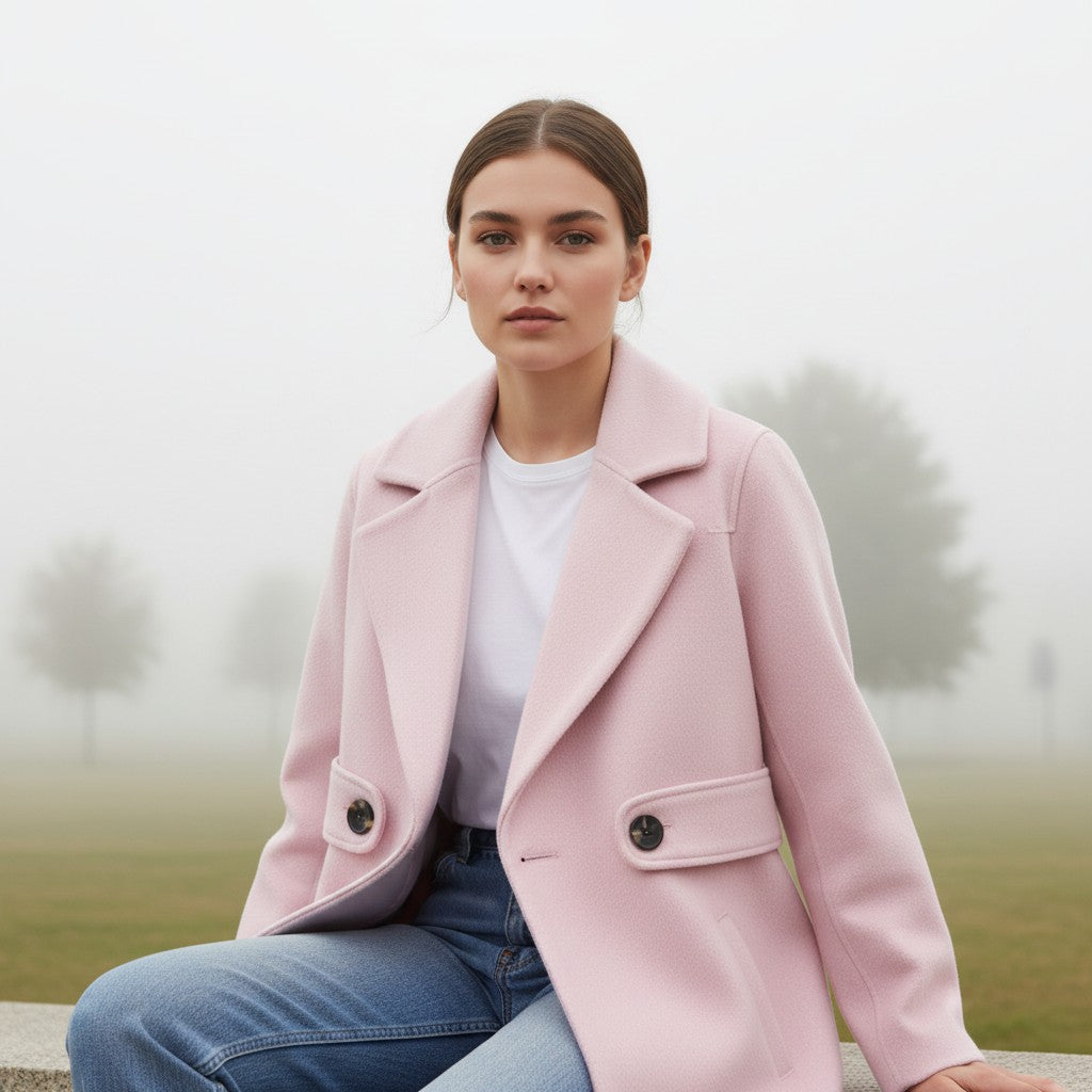 Vyana Collective Women’s Tailored Winter Coat with Belt-Vyana Collective