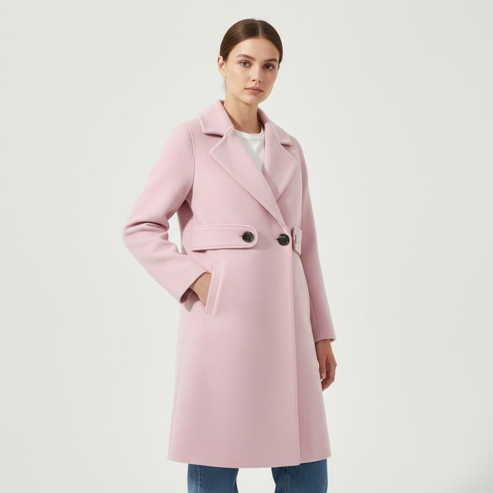 Vyana Collective Women’s Tailored Winter Coat with Belt-Vyana Collective