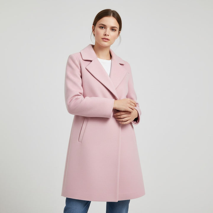 Vyana Collective Women’s Tailored Winter Coat with Belt-Vyana Collective