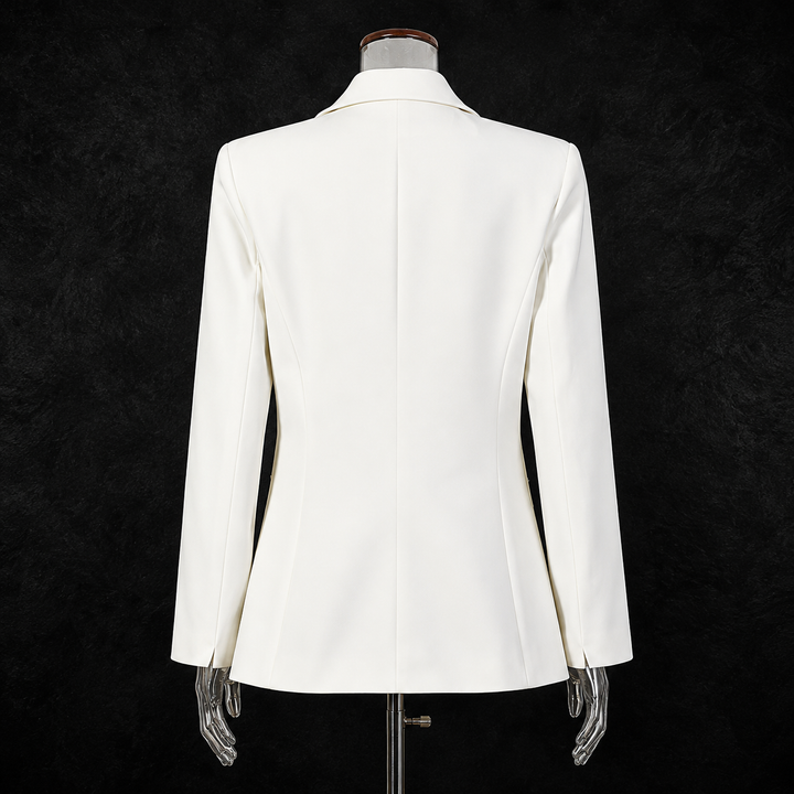 3D Floral Hem Tailored Blazer-Vyana Collective