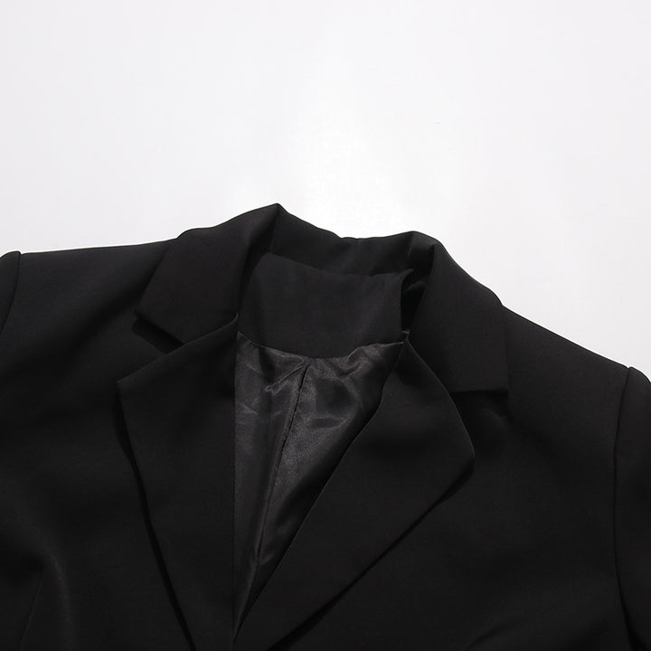 3D Floral Hem Tailored Blazer-Vyana Collective