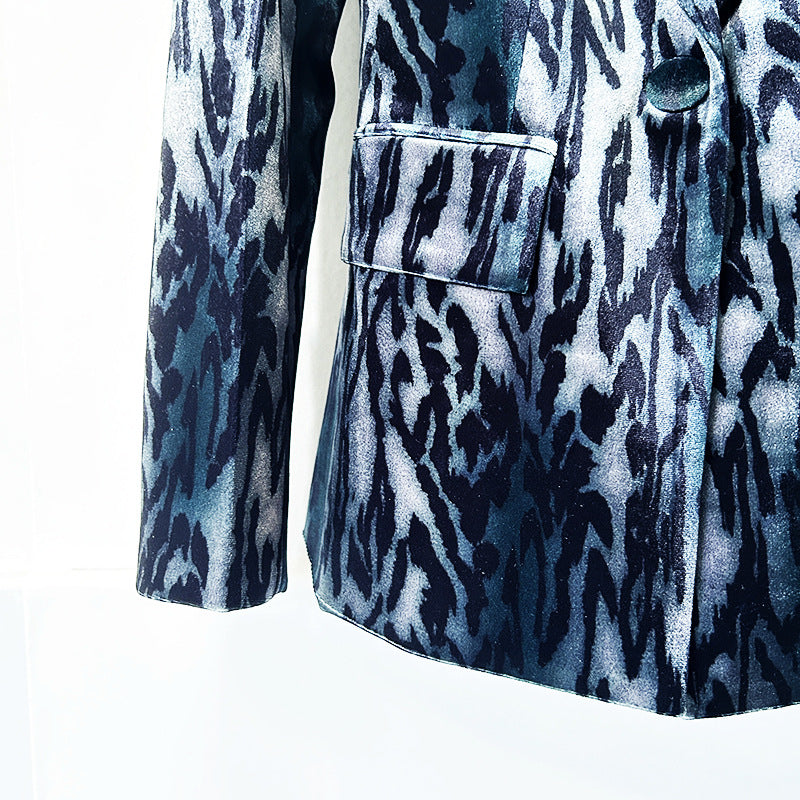 Abstract Velvet Blazer and Flared Pants Set for Evening Events and Statement Style Women-Vyana Collective