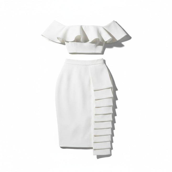 Asymmetric Midi Skirt Two-Piece Set-Vyana Collective