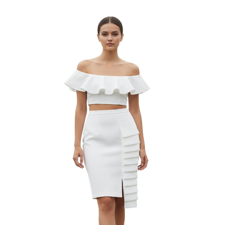 Asymmetric Midi Skirt Two-Piece Set-Vyana Collective