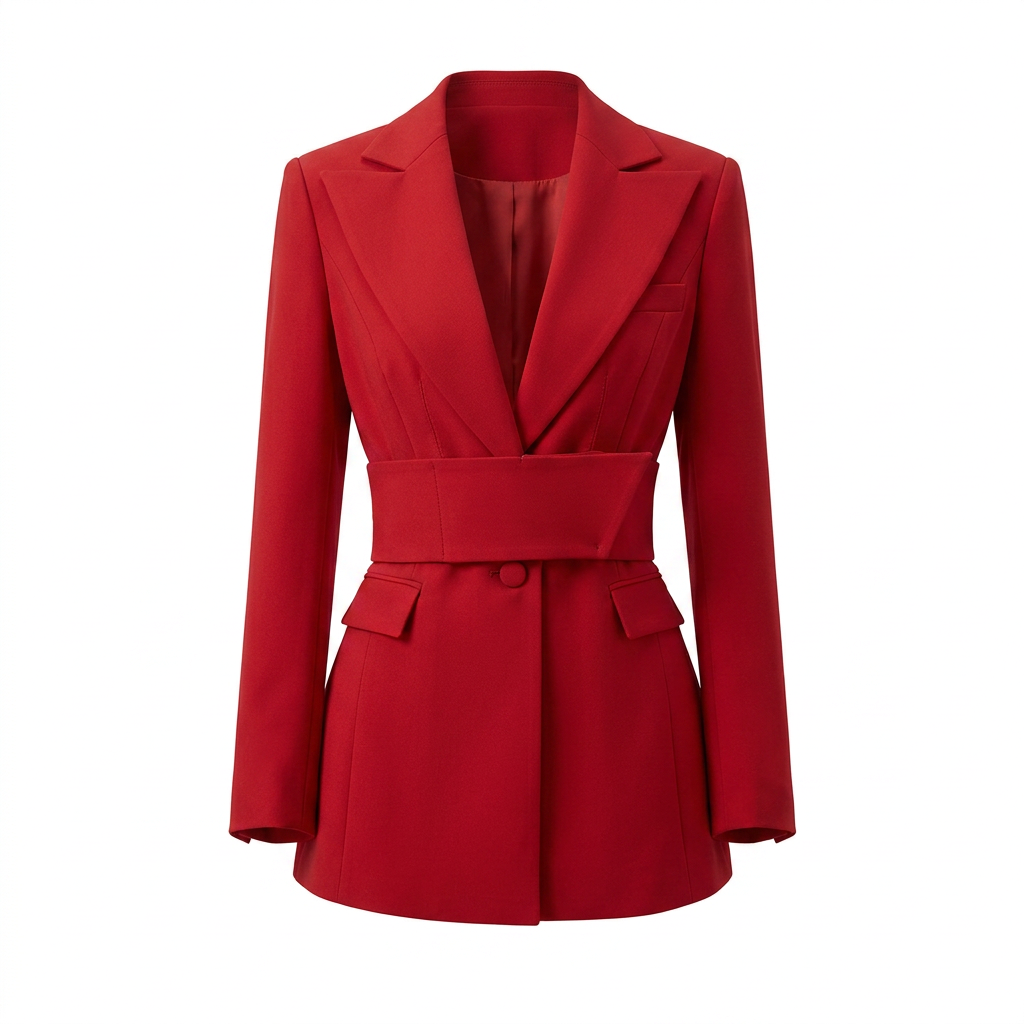 Belted Vintage Blazer and Flared Pants Set-Vyana Collective