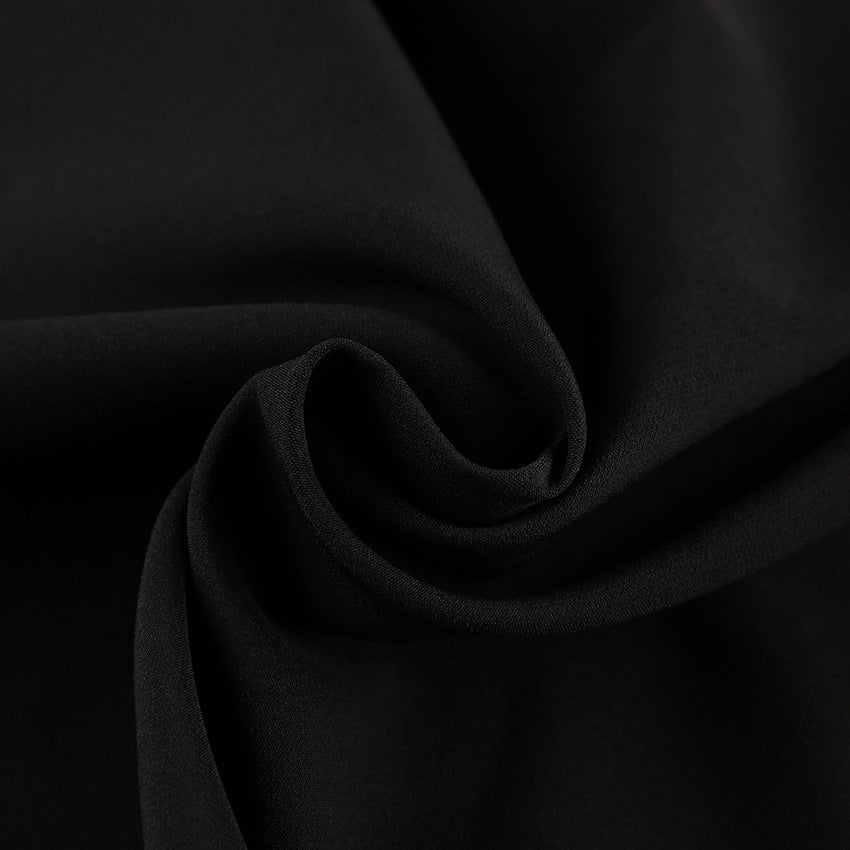 Black Cutout Maxi Dress with Gold Button Detail for Friday Night Vibes and Evening Elegance Women-Vyana Collective