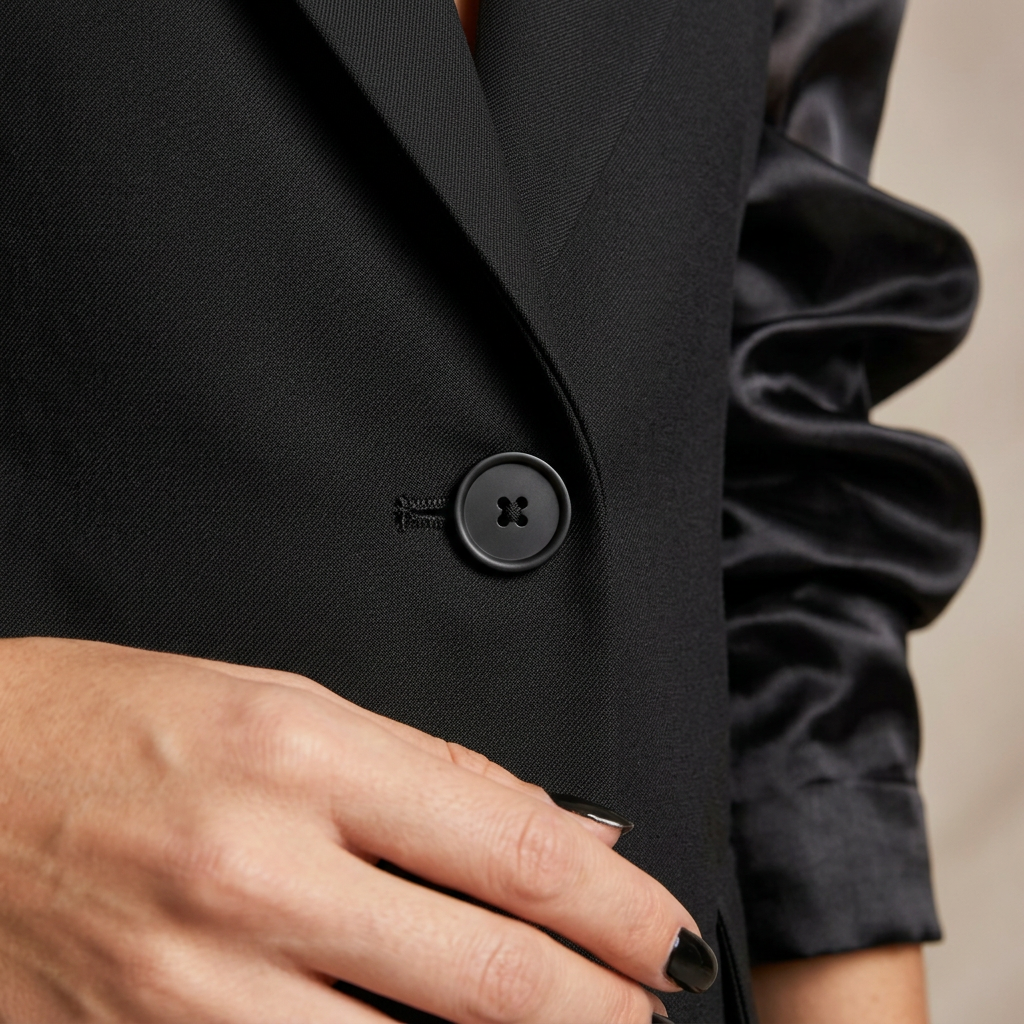Black Organza Sleeve Blazer Top-Vyana Collective