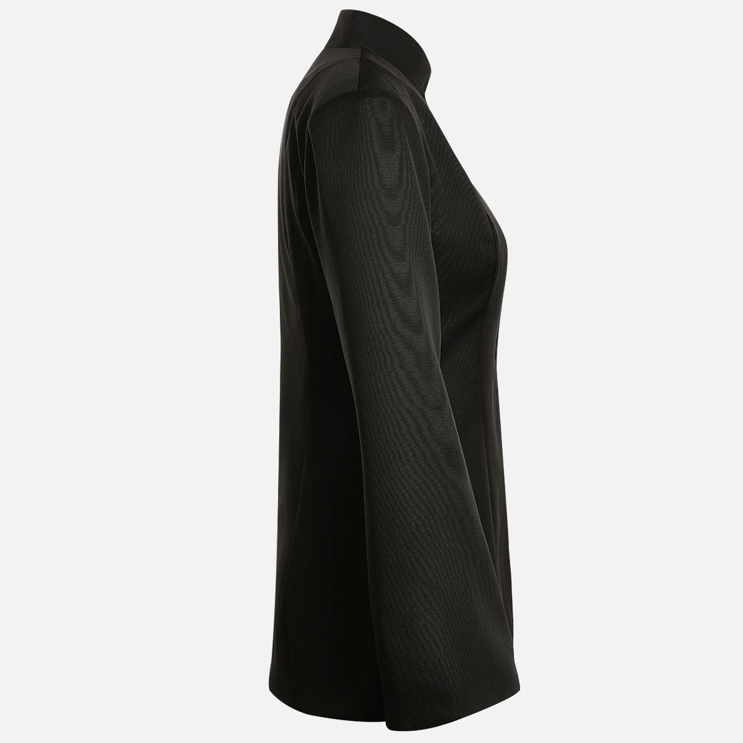 Black Stand-Collar Oversized Cropped Blazer-Vyana Collective
