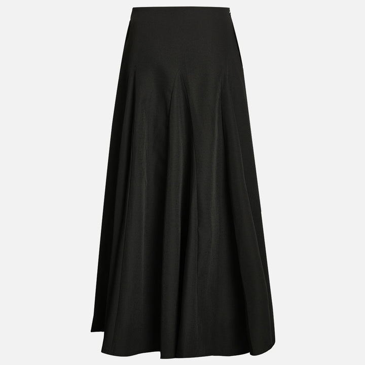 Black & White Oversized Shoulder Shirt & High-Waisted Maxi Skirt Set-Vyana Collective